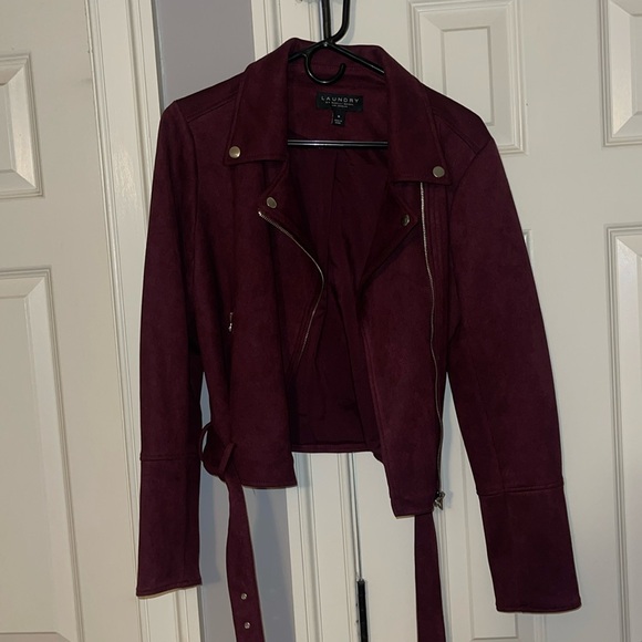 LAUNDRY maroon suede jacket - Picture 1 of 7
